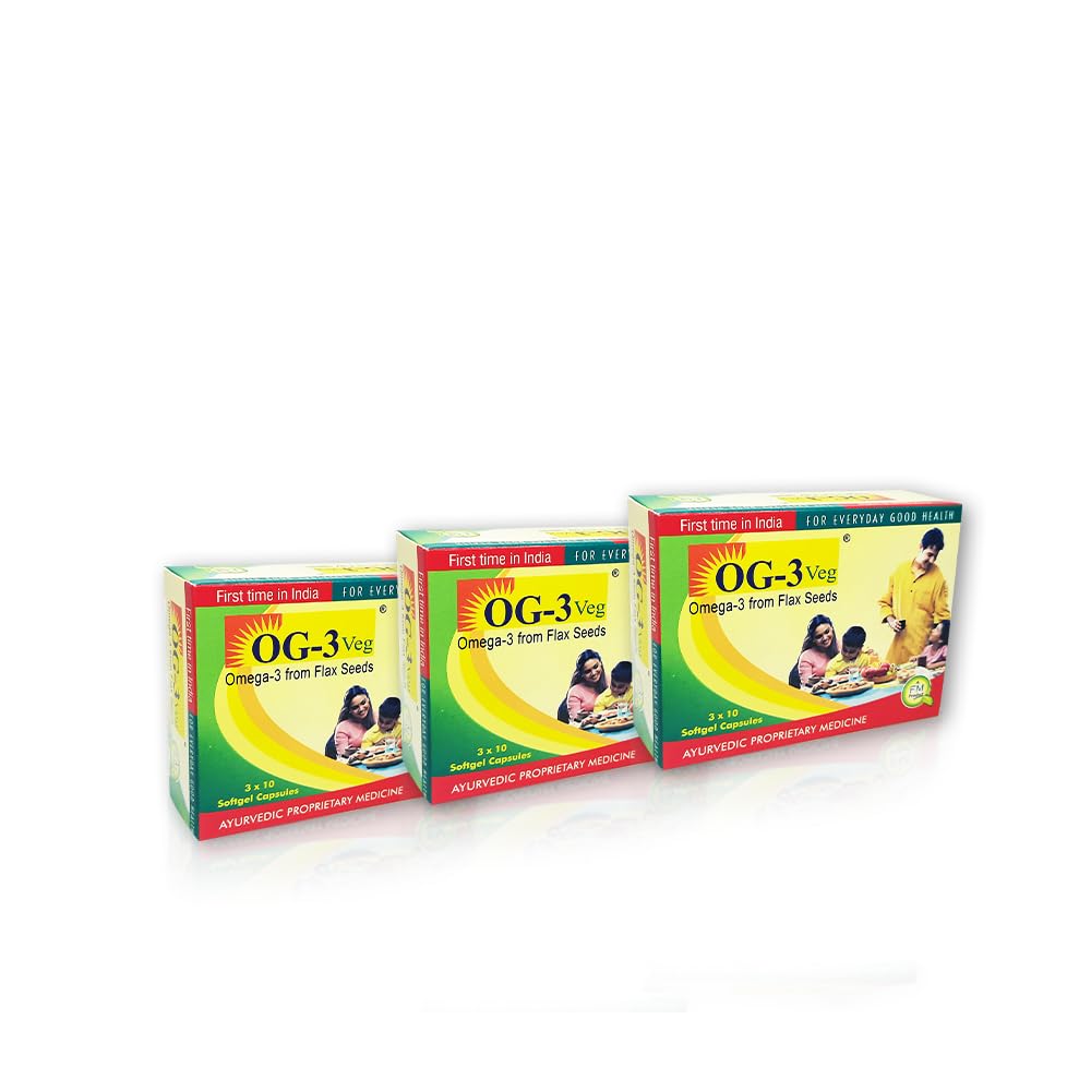OG-3 Veg Softgel Capsules | Omega-3 from Flax Seeds | Pack of 3 (B0C9MWS3TH) Amazon Price History, Amazon Price Tracker
