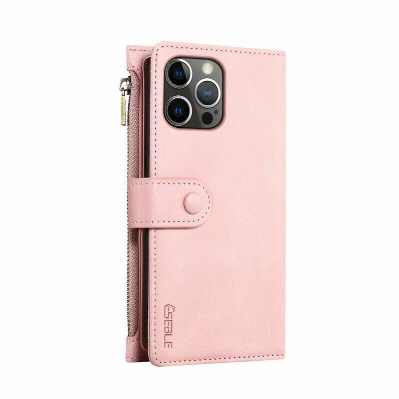Coque en cuir iPhone 16 Pro rose gold premium durable