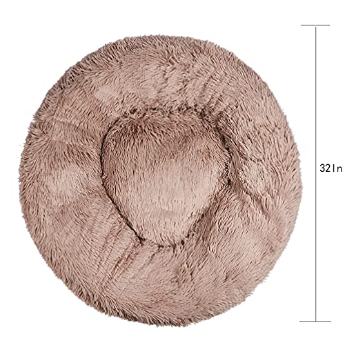 Sdrawkcab Large Dog Bed, Fluffy Dog Bed for Medium to Large Dogs and Cats, Washable Round Stuffed Donut Bed for Large… - Image 3