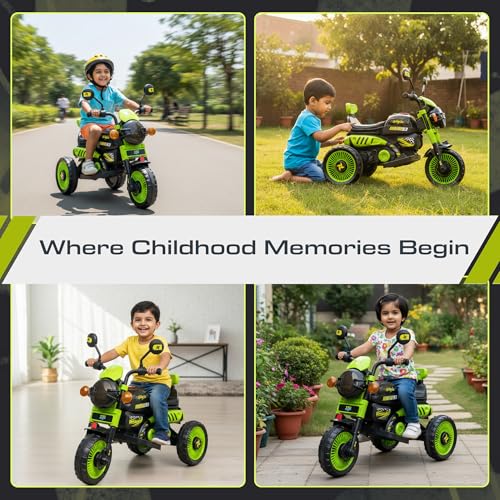 Image of PRO KIDS Cruise Rechargeable Electric Kids Bike with Bluetooth, USB, AUX, Music & LED | Ride-On Bike for Boys & Girls (1.5-4 Years) | 6V Battery Powered | Foot Accelerator