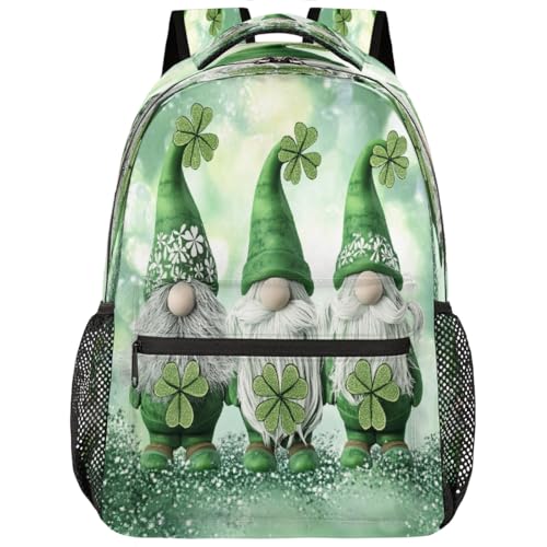 Gnomos De La Suerte Del Día De San Patricio Mochila Gran Capacidad Mochila Escolar Ligera Mochilas Para Trabajo Hombre Viaje 29X40Cm