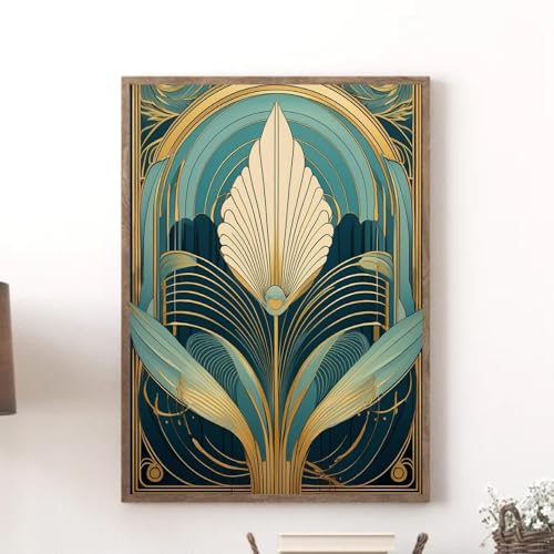 Tableau ginkgo 70 x 110 cm avec cadre intérieur pour habiller un mur vide