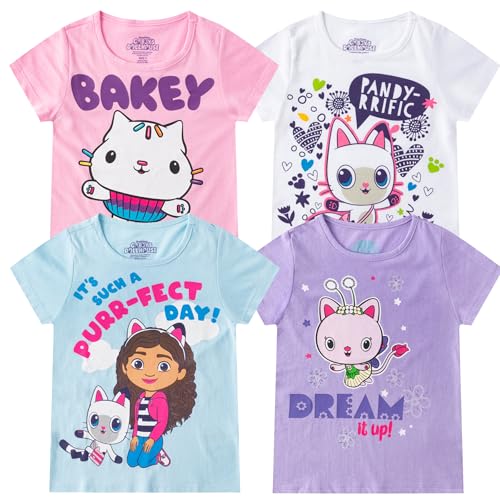 DREAMWORKS GABBY'S DOLLHOUSE Girls 4 Pack Short Sleeve T-Shirt for Big Kids