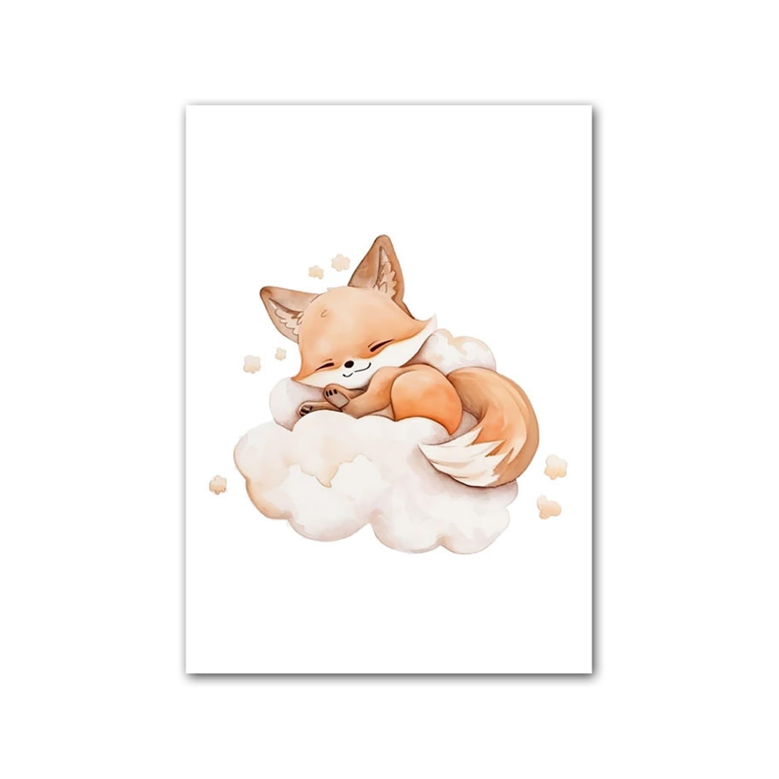 Poster renard chambre bébé toile murale animaux de la forêt 50x70 cm