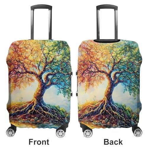 Life Rainbow Tree Luggage Covers Washable Travel Suitcase Cover Elastic Baggage Protector3