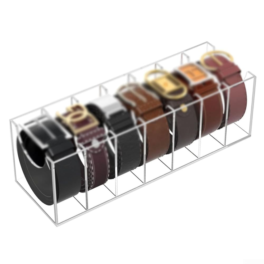 Organiseur ceintures acrylique 7 compartiments pour 357 emplacements cravates