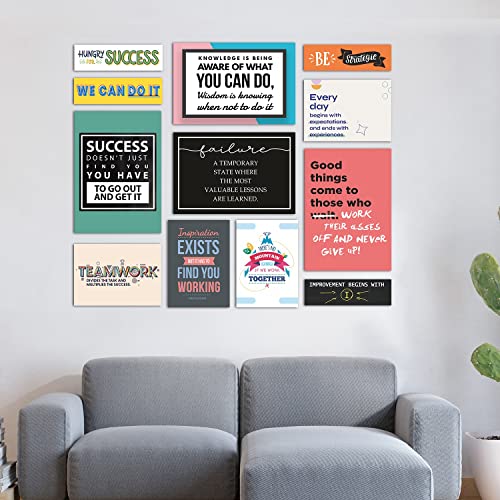Image of PAPER PLANE DESIGN Framed Poster Set of 12 For Office Wall Decoration (OFFICE QUOTES)