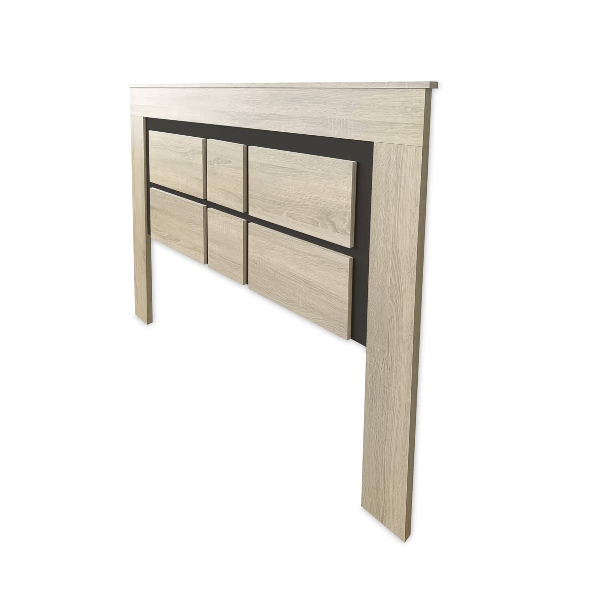 Duérmete Online - Pack Cabecero Nórdico Omabella de 160 x 120 cm + 2 Mesitas de Noche | Diseño Práctico y Elegante | Colores Cambria y Grafito (para Cama de 135-140 o 160)