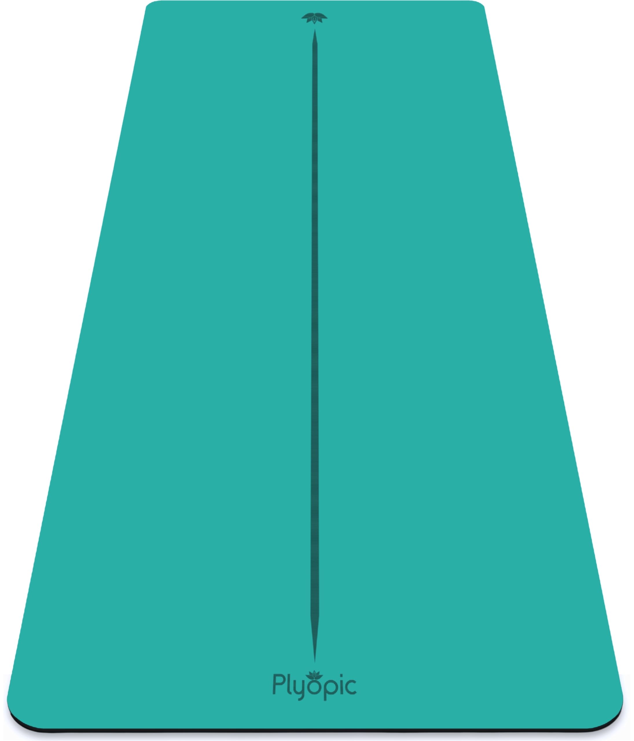 Plyopic Ultra-Grip Pro+ Yoga Mat – EXTREME Non-Slip Performance - Extra Thick Comfort - Body Alignment Lines - For Yoga, Pilates, Exercise, Fitness & Workouts (Turquoise - Centreline)