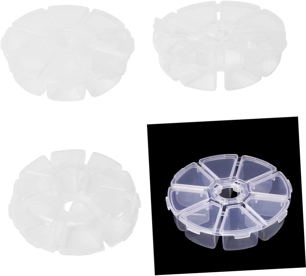 4pcs Transparent Plastic Jewelry Storage Box with Organizer for Earrings Rings and Goods Durable Storage for Women and Girls