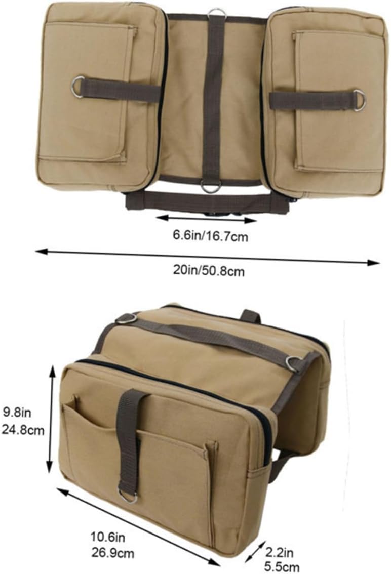 Garneck Pet Dog Backpack Adjustable Outdoor Rucksack for Travel Hiking Camping Breathable Canvas Carrier Pockets for Snacks and Essentials Khaki