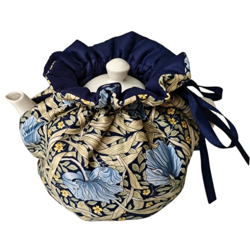 Image of JOONOR Tea Cosy - Cotton Printed Tea Cosy, Vintage Floral Dust Cover for Kitchen Tea Pot, Breakfast Warmer, Insulation and Keep Warm, Color#14