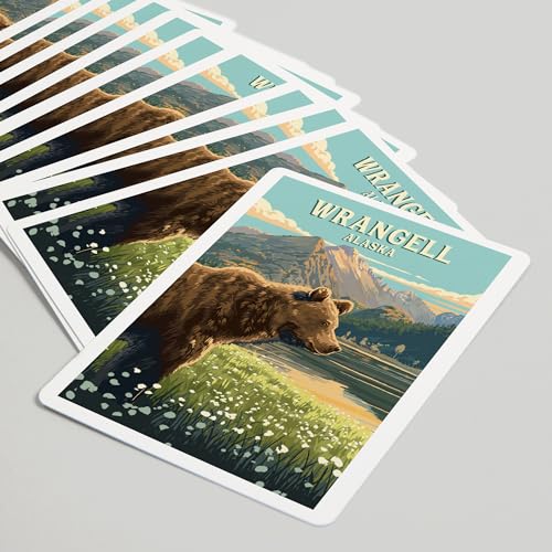 Lantern Press Wrangell Alaska 52 naipes póker para adultos miniatura 5