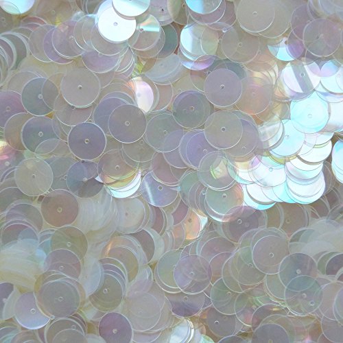 10mm Flat Round SEQUIN PAILLETTES ~ Crystal Iris Rainbow Iridescent Warm Hue ~ Loose sequins for embroidery, bridal, applique, arts, crafts, and embellishment.