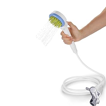 Dog Shower Sprayer,Dog Bath Showerhead Cat Massage Combing Brush 2-in-1 Dog Water Sprinkler Massaging Brush Pet Bathing and Grooming Supplies TOUFA