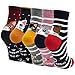 Damen Bunte Socken Lustige Socken mit Motiv Karikatur Tier Witzige Niedlich Katze Hund Coole Socken Baumwolle Weihnachten Geschenkideen für Frauen Mädchen 5 Paare, EU 35-42, 1.kätzchen
