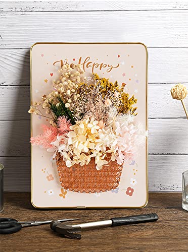 Image of BAZIMA DIY String Art Kit for Beginner,Flowers String Art, DIY Dried Flowers Craft Kit, Unique Gift, Craft Kit for Holidays, Flower Basket