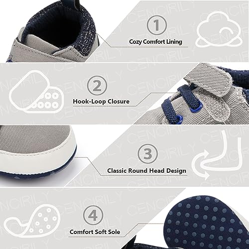 Image of CENCIRILY Baby Boys Girls High Top Sneakers Soft Soles Anti Skid Infant Ankle Shoes Toddler Prewalker First Walking Crib Shoes