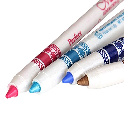 M.N 12 Color PVC Design Glitter Eyeliner Lipliner Eyebrow Pen Pencil Makeup Set