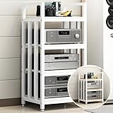 Structure en acier robuste – Ce meuble hi-fi stéréo est doté d'une structure en acier thermolaqué haute température, garantissant une durabilité exceptionnelle et une esthétique moderne. Polyvalent, ce meuble audio-vidéo est conçu pour accueillir divers appareils, optimisant ainsi votre installation multimédia tout en assurant un rangement élégant et organisé. Idéal pour les home cinémas ou les salons.