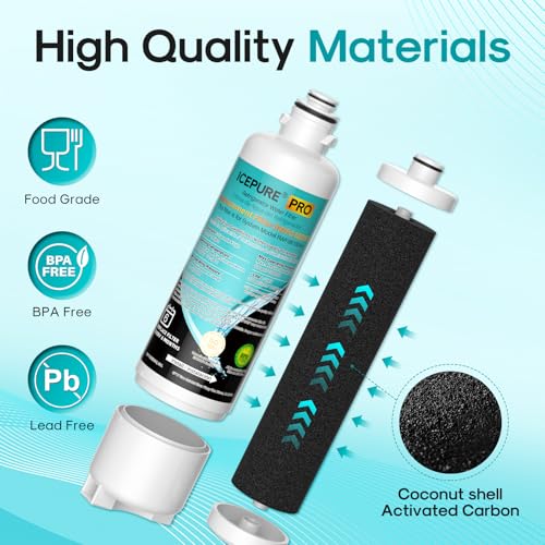 Image of ICEPURE PRO BORPLFTR50 Refrigerator Water Filter Replacement for Bosch Ultra Clarity Pro BORPLFTR55, 11032531, 12033030, 12028325, 11025825, B36CT80SNS, B36CL80ENS, WFC100MF, WFS200MF, RA450022, 4PACK