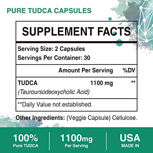 TUDCA Liver Supplements 1100mg, Ultra Strength Bile Salt TUDCA Supplement, Liver Support for Liver Cleanse Detox and Repair, 60 Capsules - Image 3