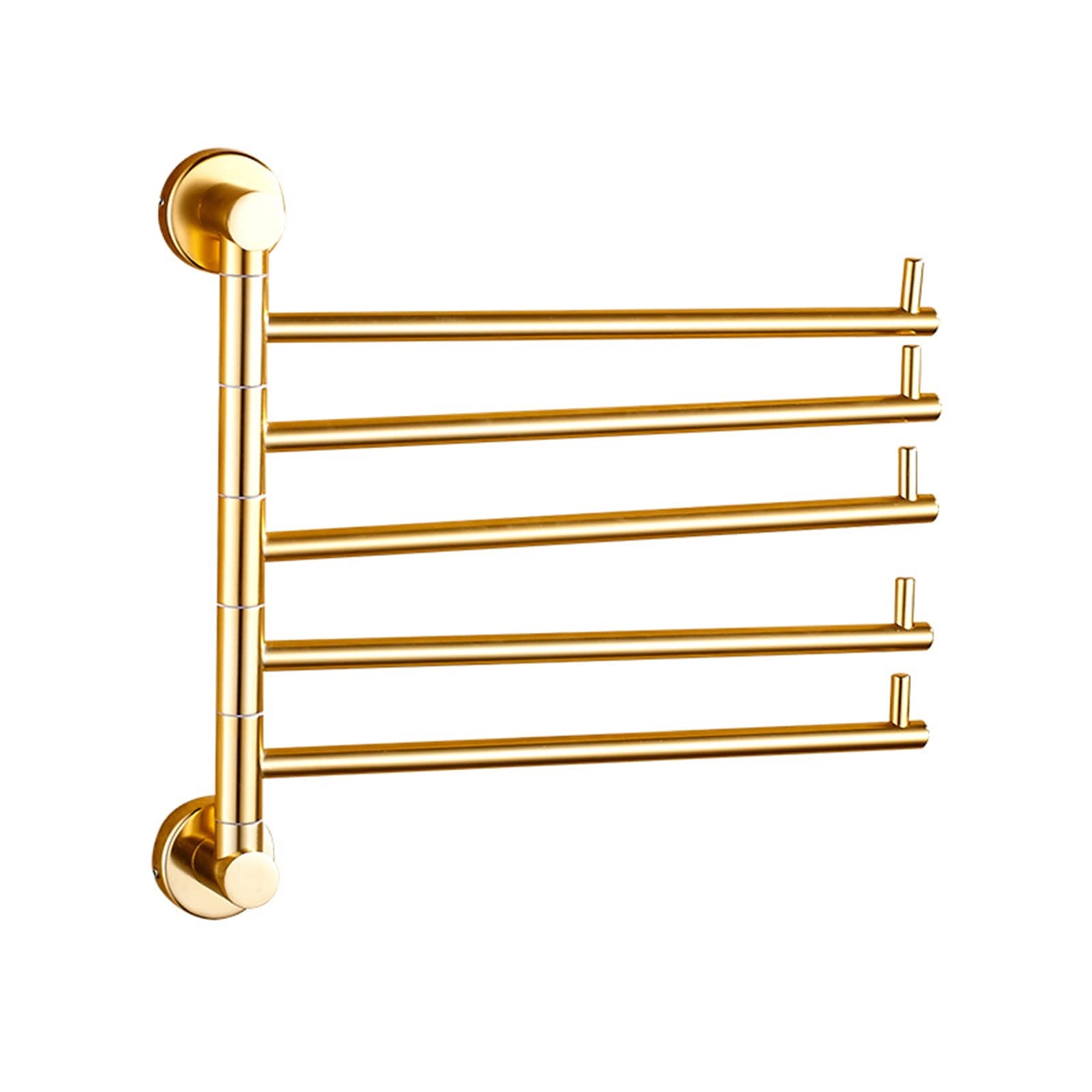 Barre porte-serviettes rotative salle de bain dorée 5 barres orientables