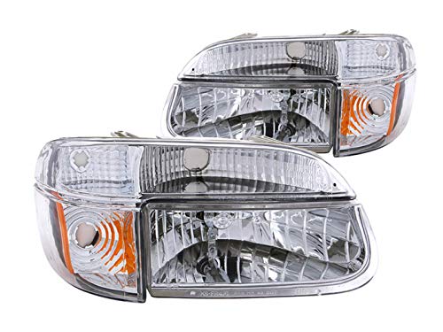 Anzo USA 111040 Ford Explorer Crystal with Amber Corner Chrome Headlight Assembly - (Sold in Pairs)