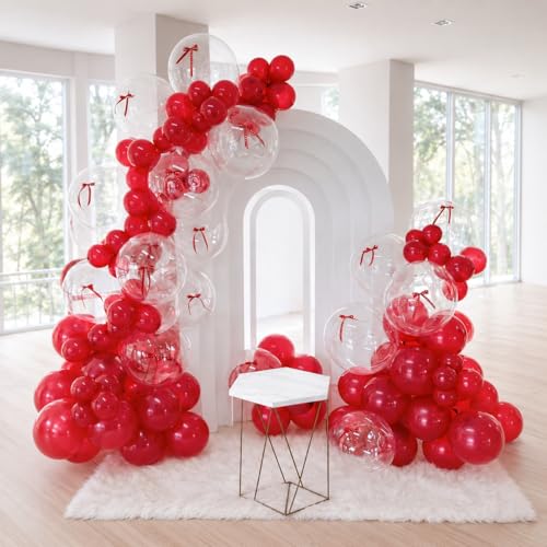 Image of Togvu Red Balloons, 50Pack 5 Inch Small Mini Matte Red Latex Party Balloons for Valentine's Day Anniversary Cherry Birthday Graduation Casino Patriotic Party Decorations Supplies