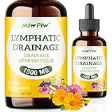 Miw Piw Lymphatic Drainage Drops Pack 1- Lymph Detox, Circulation - Lymphatic Drainage Supplements with Herbs Organic, Echinacea, Dandelion, Burdock, Cleaver Herb - Immune System Support & Cleanse