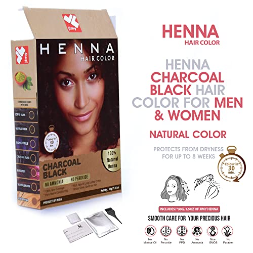 Henna Hair Color 30 Minute Enriched With Herbs Semi Permanent Powder - Harsh Chemical Free For Men And Women (Charcoal Black Hair Dye) #TOP2