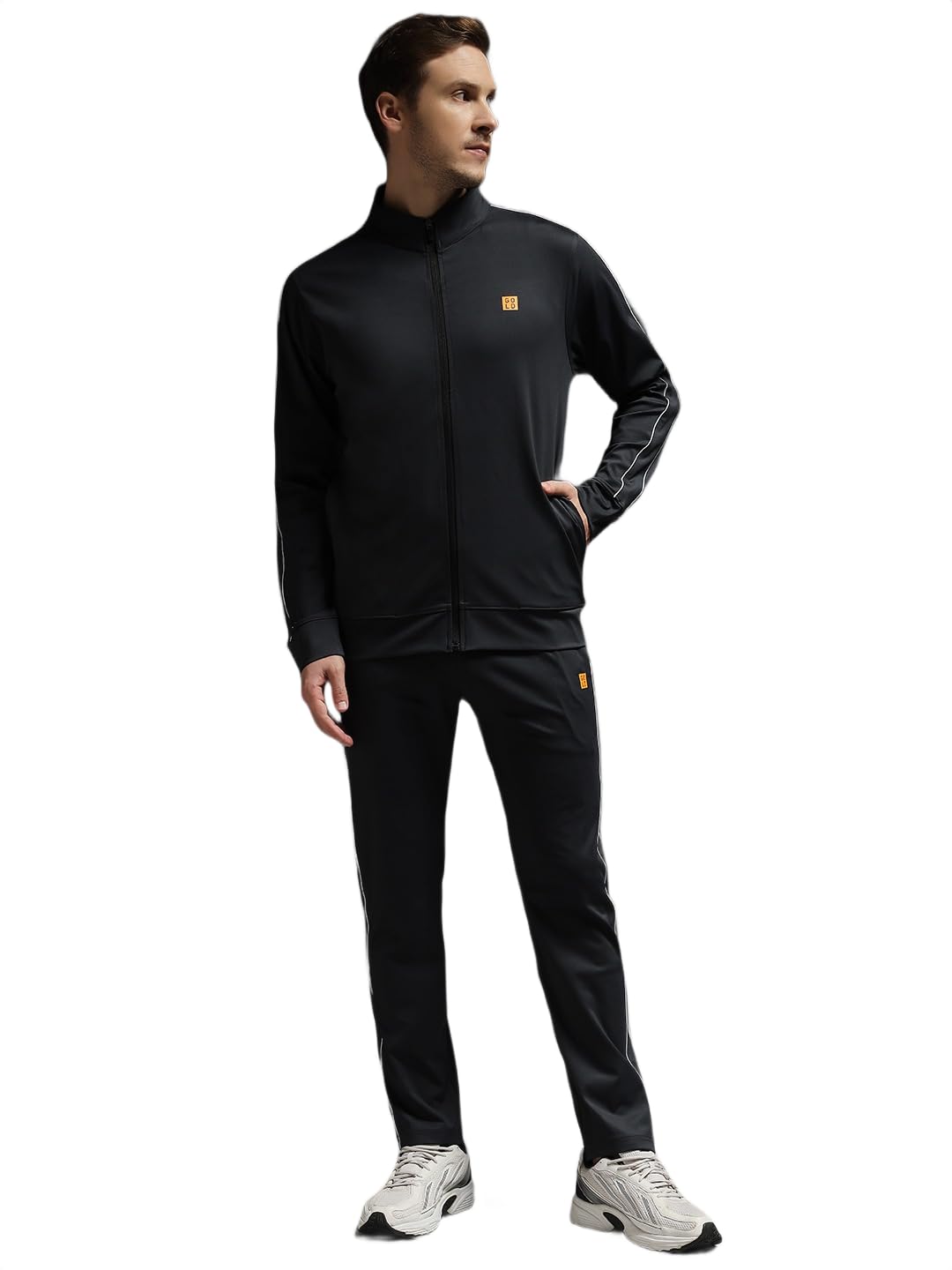 fck gold Men’s Winter Fleece Tracksuit | Soft Polyester Warm 2-Piece Set with Zip-Up Sweatshirt & Track Pants | Comfortable Sportswear for Gym, Running & Casual Wear/DFTS-9-picture-29