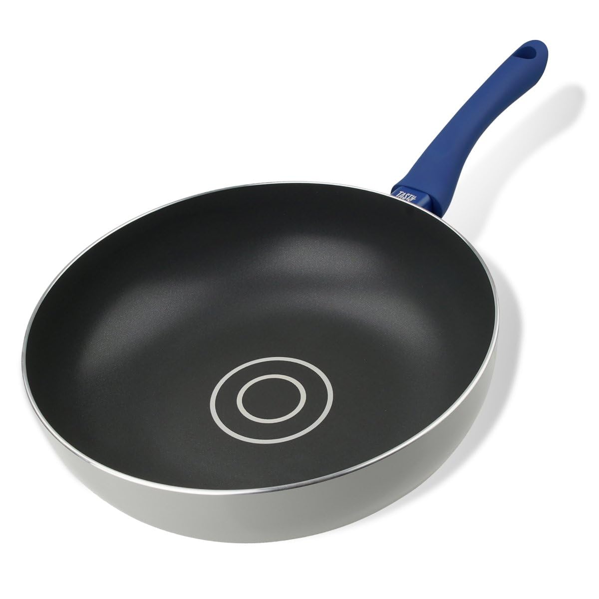 Tasty Wok Pan Ø28 cm, Non-Stick Cookware with Oil Dosing System, All Stoves incl. Induction, Stir Fry Pan with Soft-Touch Handle, Dimensions: Ø28cm, Colour: Blue, Grey, Black, Light Grey