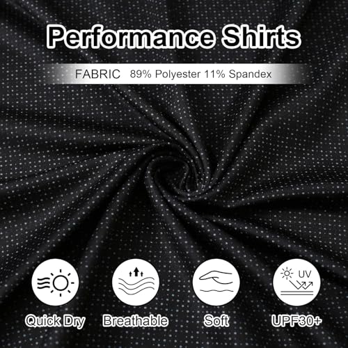 Image of Golf Shirts for Men - Dry Fit Moisture Wicking Short Sleeve Performance Sport Casual Striped Collared Mens Polo Shirt