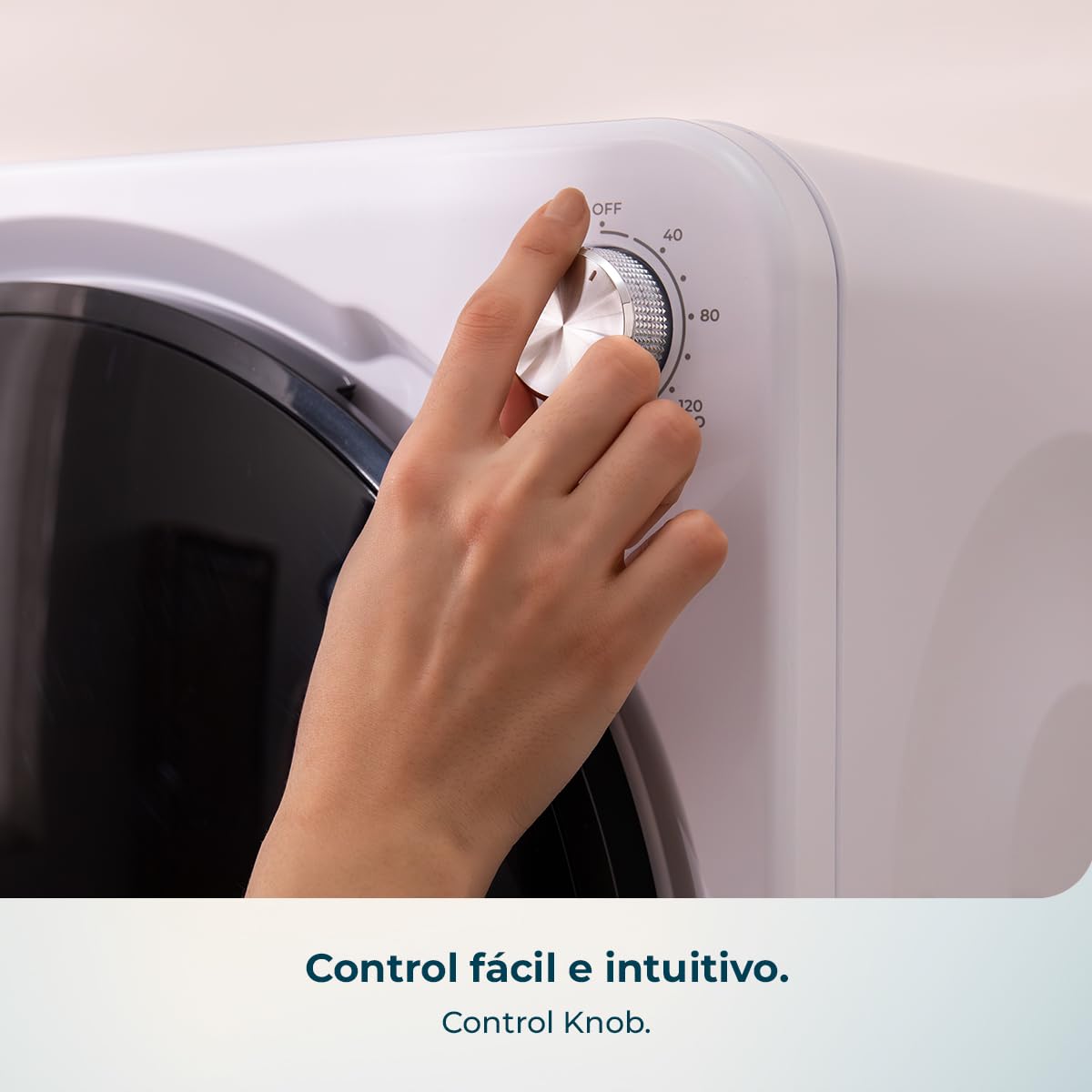 Cecotec Mini Secadora de Evacuación 2,5Kg Bolero DressCode Dry 3150V. 950W, 6 Programas, Programa ECO, Control Knob Intuitivo, Secado Rápido y Eficiente, Ideal Espacios Pequeños, Blanco — view 8