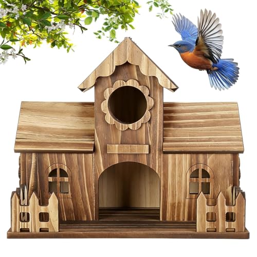 Casa degli – Villa in legno interna ed esterna con ingressi multipli | Ideale per giardini, cortili, balconi, fornendo rifugio e spazi di nidificazione per piccoli
