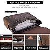 NEWHEY Sac Messenger Homme Sacoches Ordinateur Portable Cuir Vintage Toile Sac à Bandoulière Homme Imperméables Mallette d'affaires pour Travail et Scolaire 15.6 Marron #4
