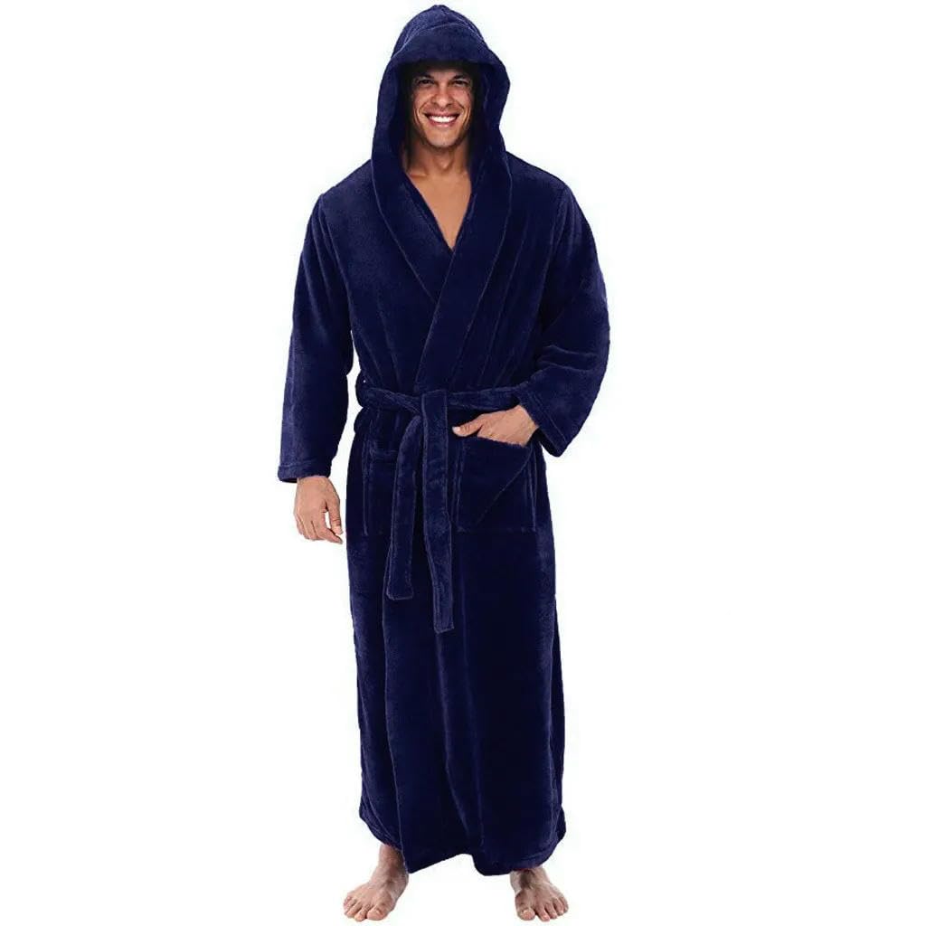 KOSTEN Bata De Baño Mujer Los Pijamas De Invierno Con Capucha Para Hombres Engrosan Y Calientan Los Abrigos De Bata De Manga Larga Para Hombres