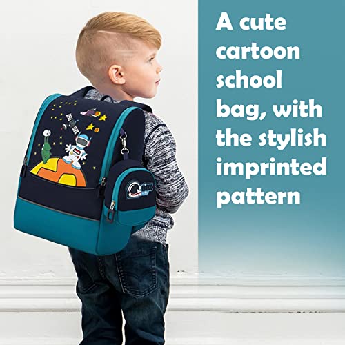 Image of Party Propz Space Theme School Bags for Kids - Backpack for Boys with Small Space Pouch | Astronaut Bag for Kids | School Bags for Boys Kids | Small Bag for Kids Boys | Shoulder Bag for Kids | Kids Book Bag