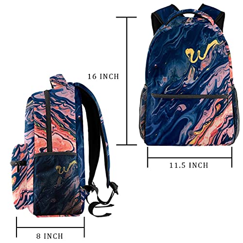 Sac à dos à rayures et cœurs dorés grand format multicolore pour femme - 2