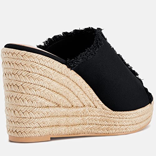 Juliet Holy Womens Wedge Sandals Peep Toe Denim Slip On Backless Espadrilles Platform Sandal Shoes4