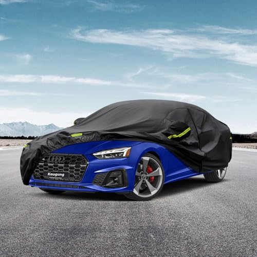 Image of Kaugung 7 Layers Car Cover Custom Fit Audi A5 (2007-2025), Outdoor Waterproof All Weather Sun Rain Dust Snow Protection with Zipper Door.(USA Warehouse,Within 3-7 Days)
