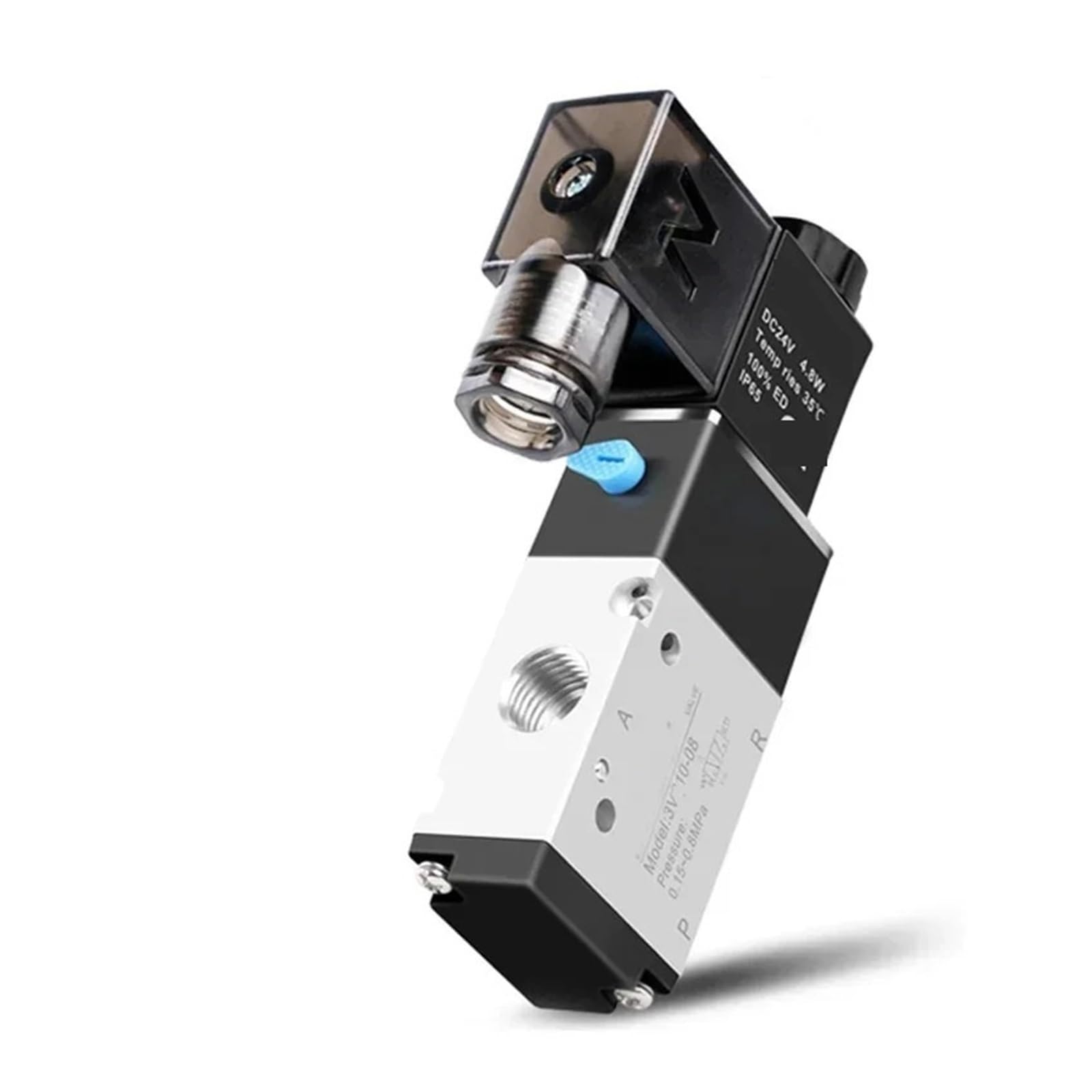 Válvula Solenoide 3V110-06 12V 1/8 "válvula de Control de Aire neumática de 3 vías válvula magnética eléctrica Cuerpo de Aluminio(Led w 8mm Fitting,AC220V)