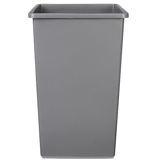 Amazon Basics - Square Waste Container, 25 gallons (Pack of 2), Grey (Previously AmazonCommercial brand)
