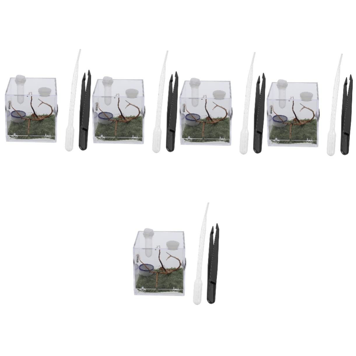 5 Sets Jumping Spider Breeding Box Survival Frog Miro Humidifiers Amphibia Breeding Box for Reptile Jumping Spider Vivarium Spider Container Spider Cage Spider Habitat Box Carb Box