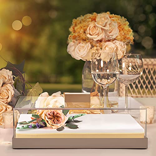 Elavain Acrylic Cake Stand | Multifunctional Serving Tray | Elegant Rose Gold Food Tray With Clear Lid | Perfect As A Cake Box And Serving Platter For Party, Home And Kitchen | Shatter Resistant #TOP4