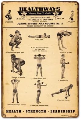 Healthways Gym Workout Exercise Vintage Metal Sign Retro 18 X 12 Steel Not Tin
