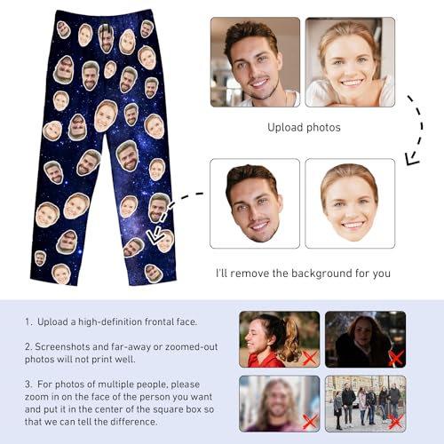Personalized Pajamas Pants For Men Custom Pajama Pants Pajama Bottoms Sleepwear Funny Pj Pants With Photo Picture Face2