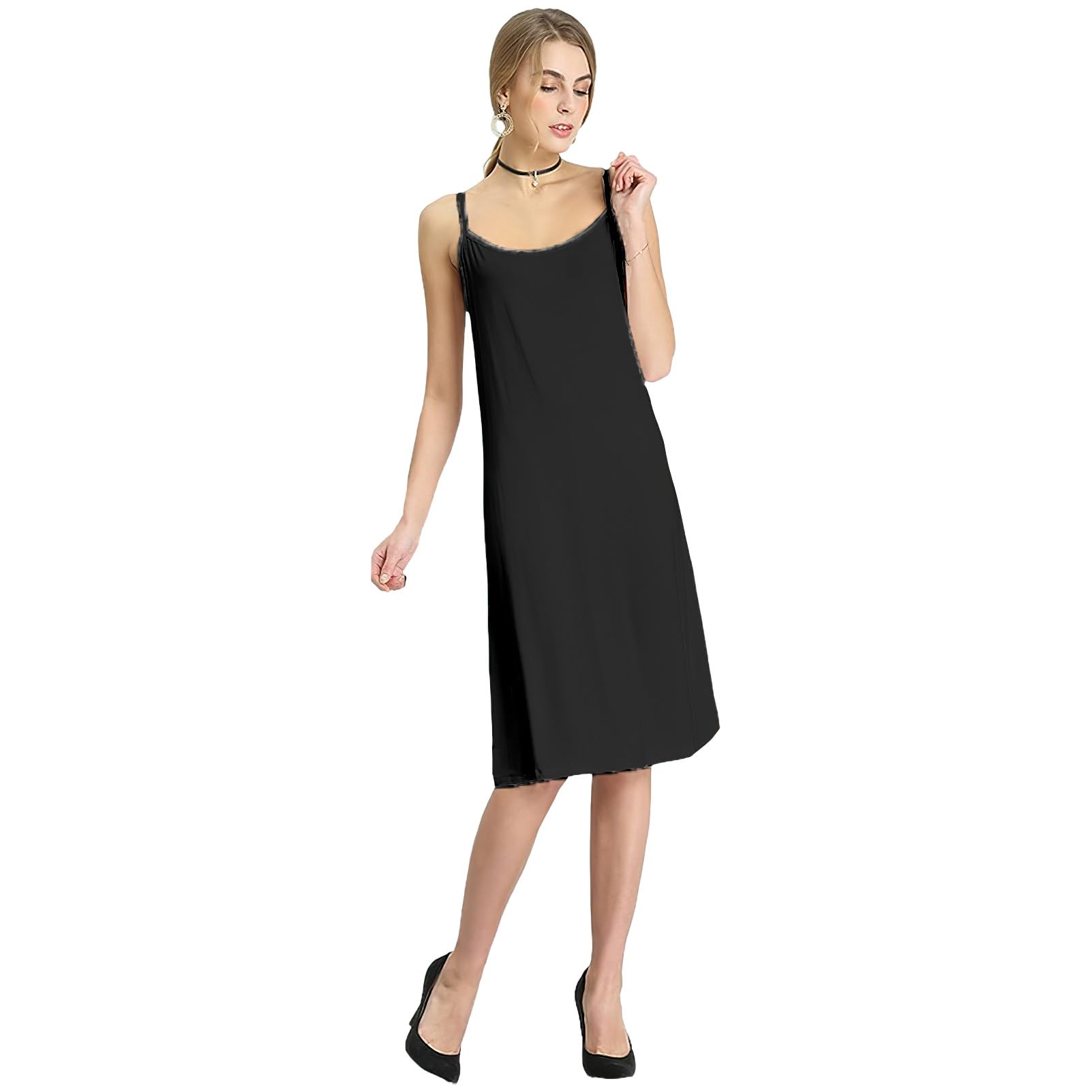 Mujer Tallas Grandes Combinación Vestido Interior Enaguas para Vestidos Largos Camisones sin Mangas (S-5XL)