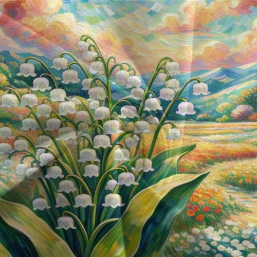 Housse de couette 3D Lily de la vallée drap microfibre douce 260x220